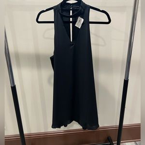 Black sleeveless keyhole dress